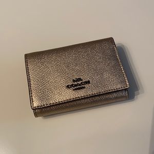 Coach Metallic Platinum Tri-Fold Wallet